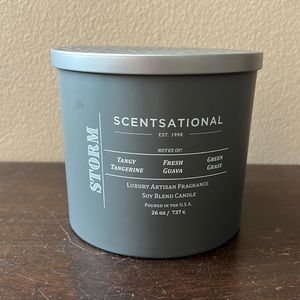 1 Scentsational STORM Soy Blend Large Candle Glass 26 oz